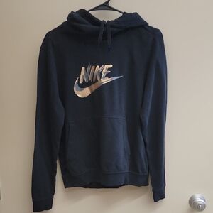 Nike Navy Hoodie with Metallic Logo